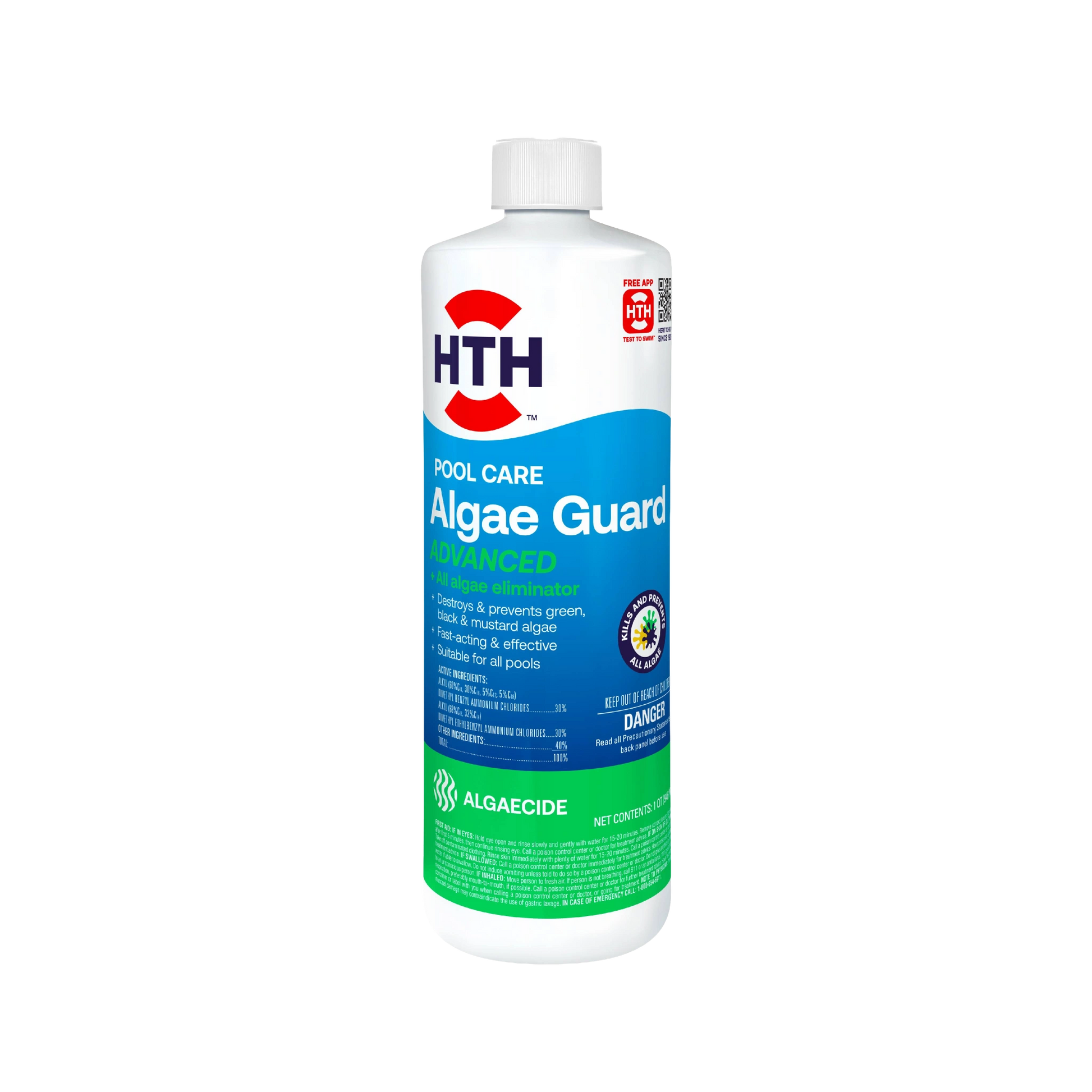 hth pool algaecides advanced one quart bottle