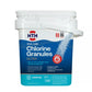 Front view of HTH Pool Care Chlorine Granules Ultra 40 lb bucket, an all-in-one cal hypo pool sanitizer and shock treatment that prevents chlorine lock.