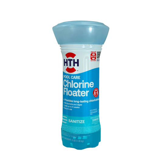 front of hth pool chlorine floater container