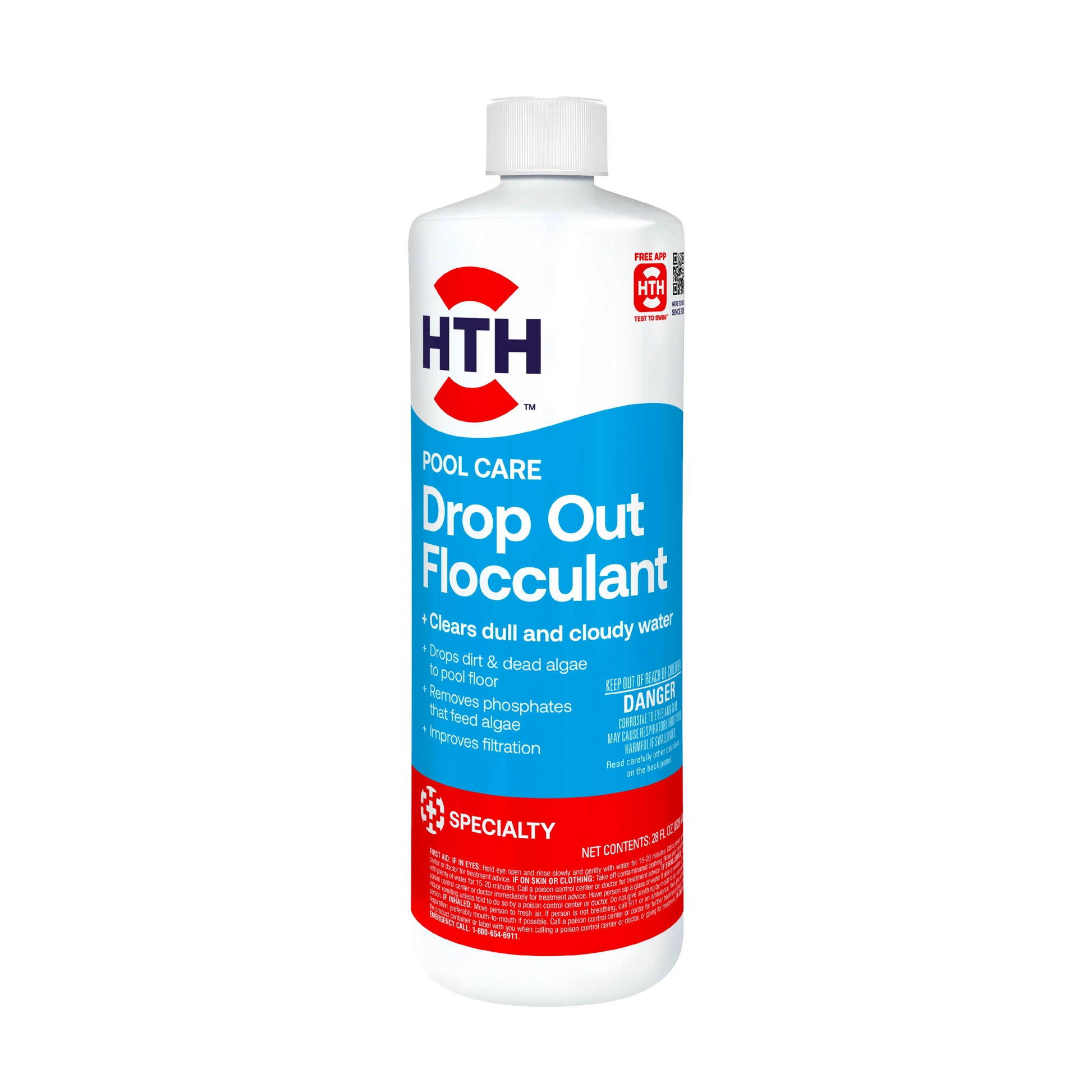 hth pool flocculant 28 ounce bottle