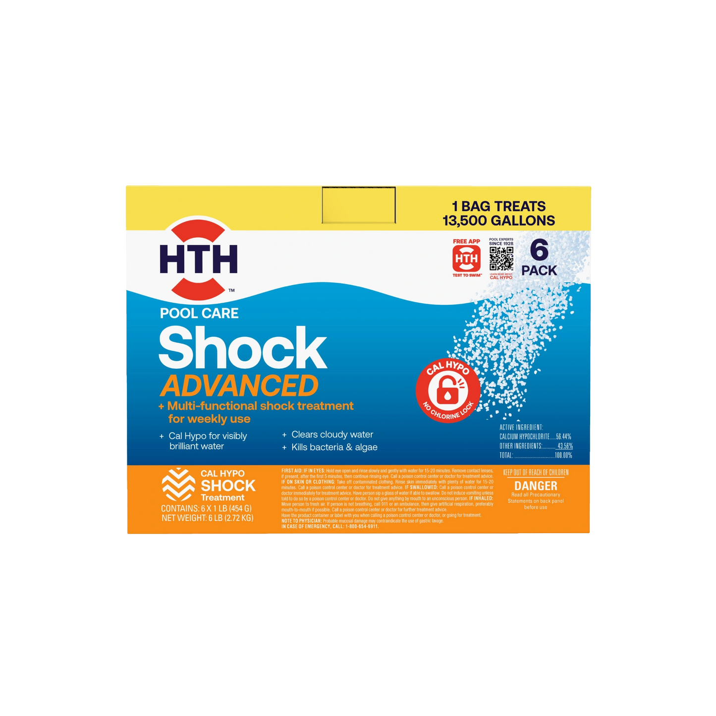 hth pool shock advanced box of six one-pound packets
