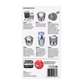 Assemble the insert with its locking ring and four screws, secure it inside the skimmer basket, add either HTH Brilliance Cal Hypo tablets or trichlor tablets—never both—lock the insert, return the basket to the skimmer, and rinse thoroughly before refilling.