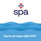 HTH spa all-clear message above blue waves