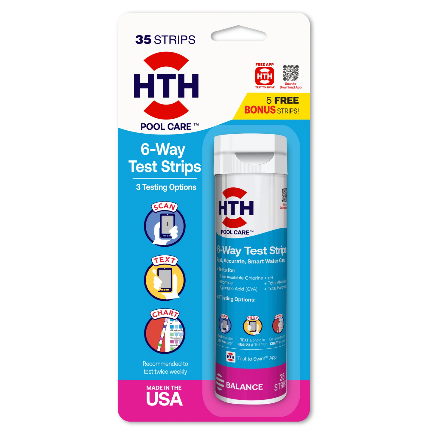 hth 35 count pool test strips package front