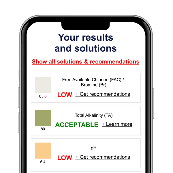 hth test to swim app pool water test strips results page