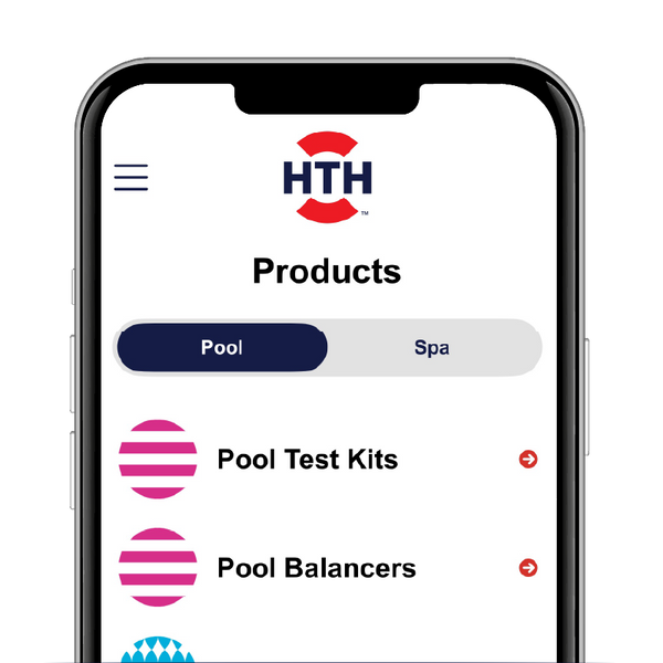 hth pool and spa products offered through hth test to swim app