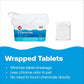 wrapped chlorine tablets reduce breakage odor and contact