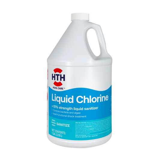 hth liquid pool chlorine one-gallon bottle