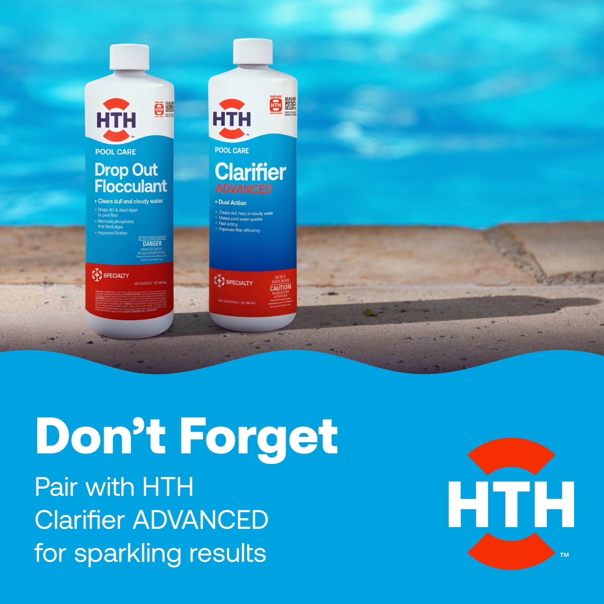 pool flocculant paired with advanced pool clarifier