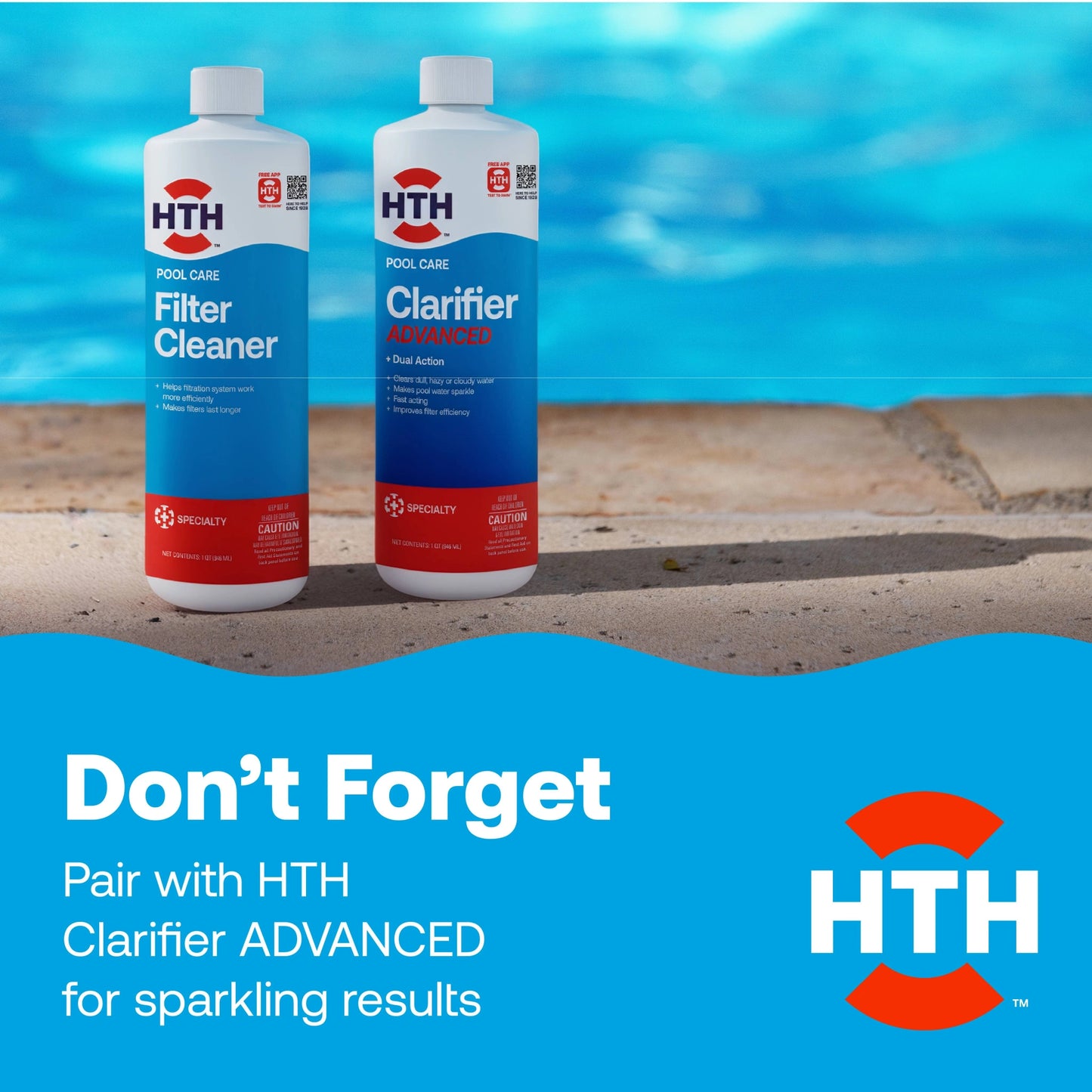 pool filter cleaner paired with advanced clarifier