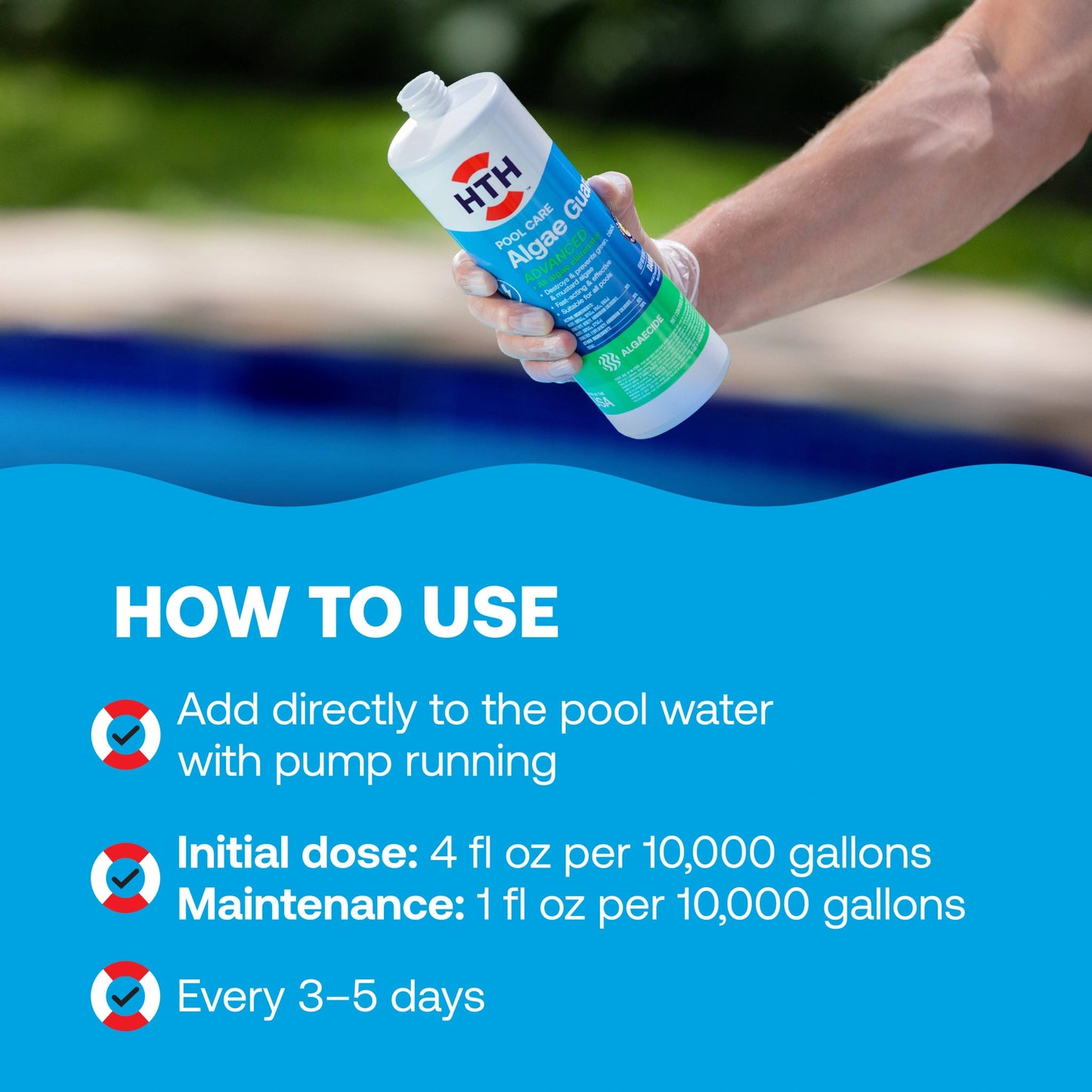 directions for applying algaecide for pools