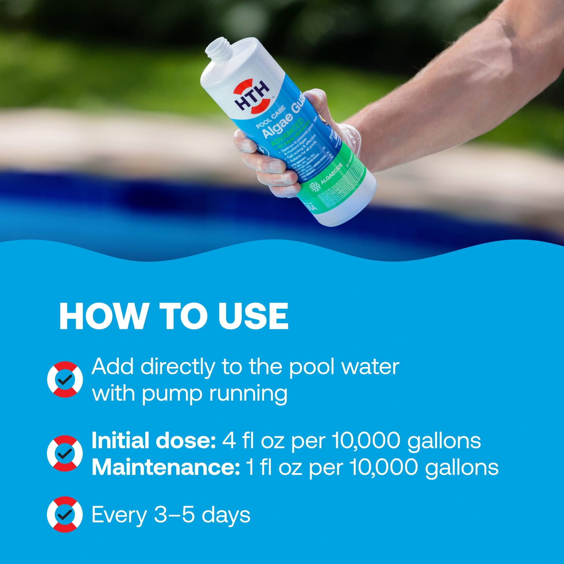 directions for applying algaecide for pools