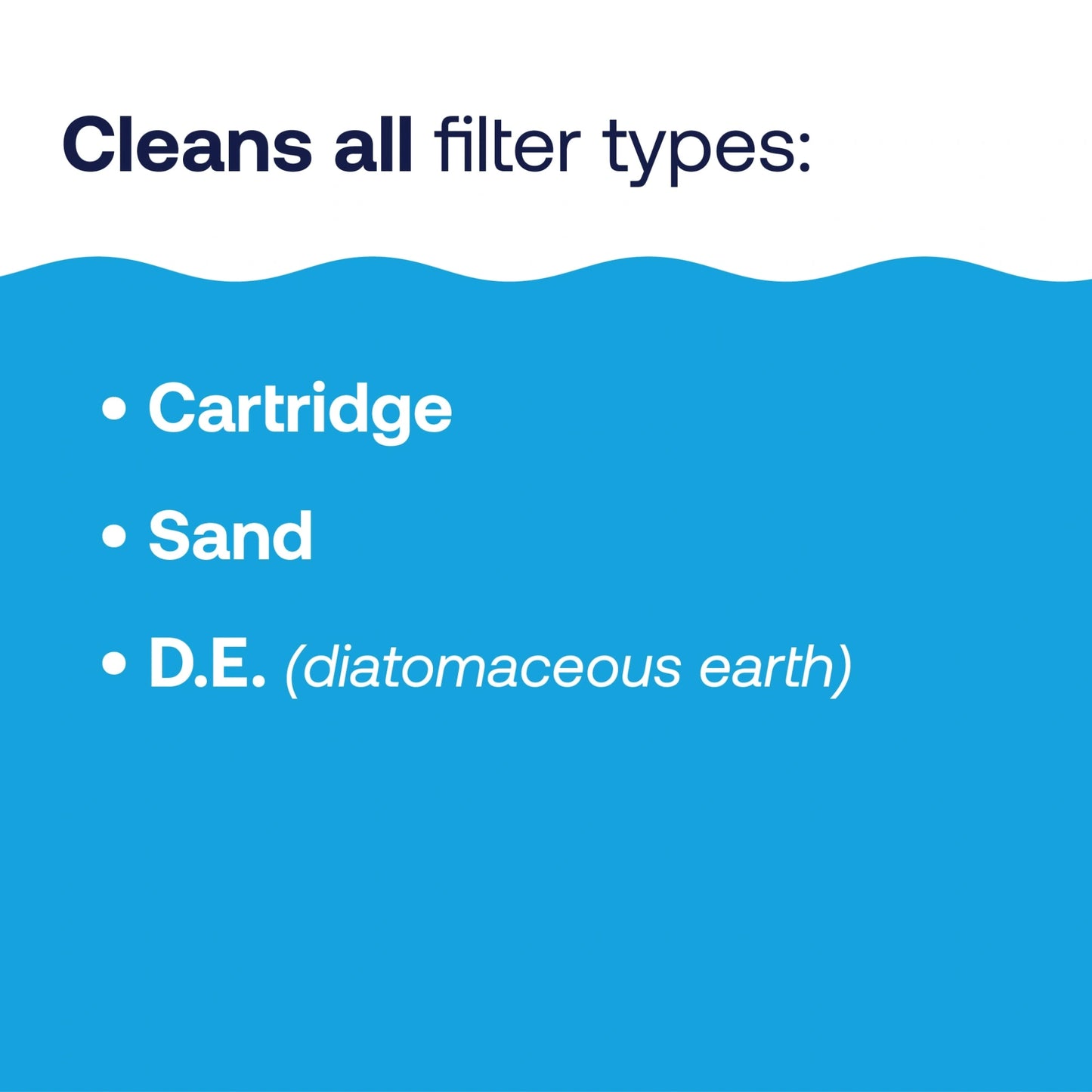 pool filter cleaner works with cartridge sand and de