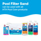 pool filter sand graphic alongside other hth products