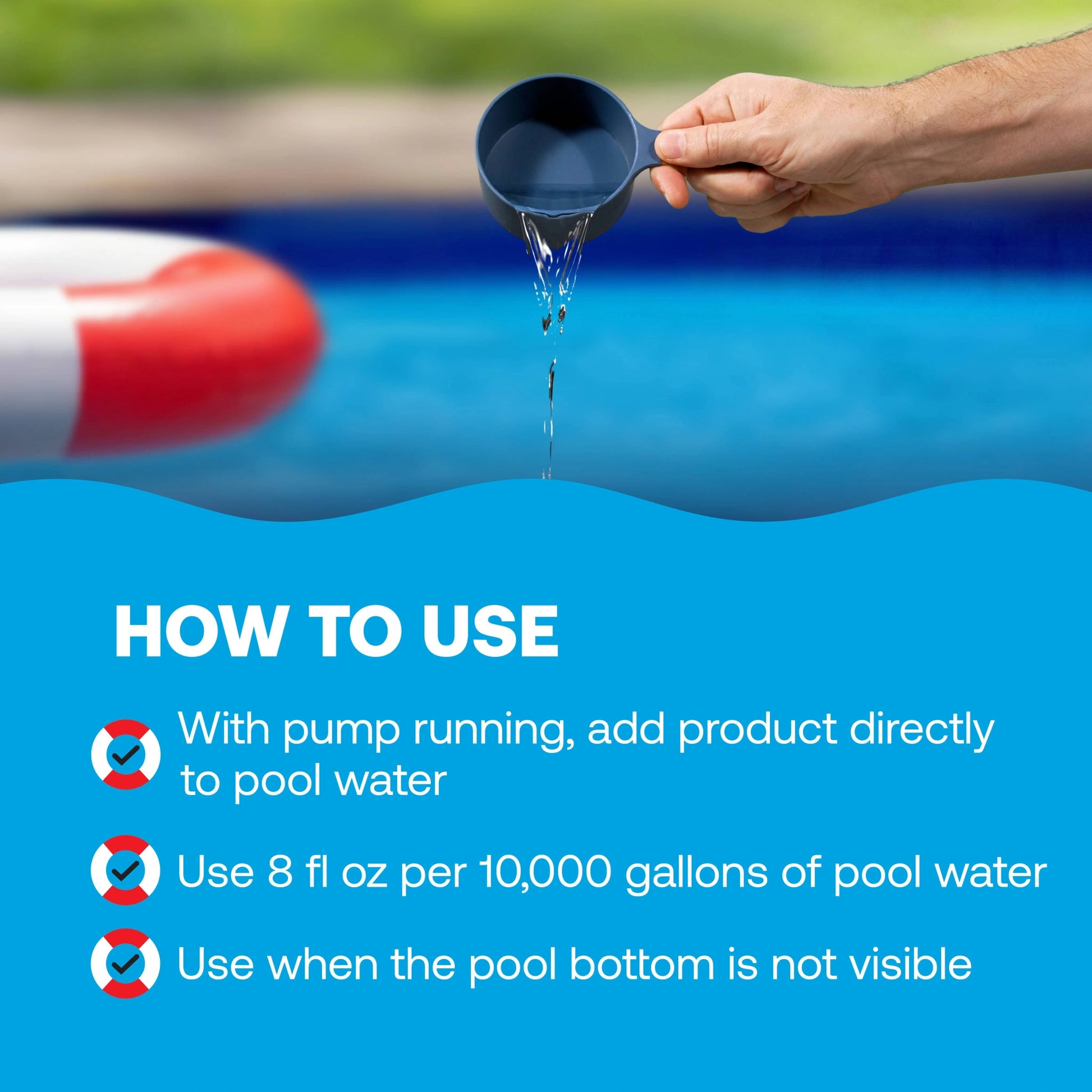 directions explaining how to use pool flocculant