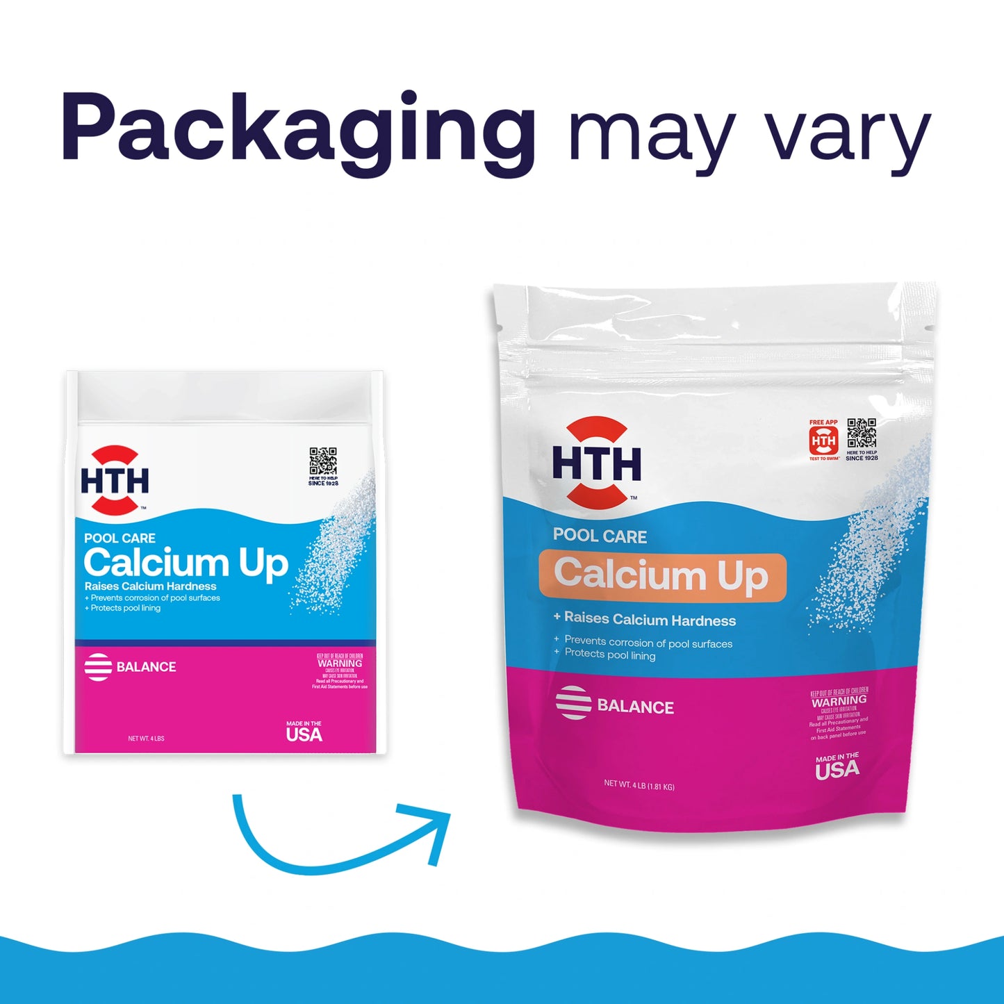 two packaging designs for four pound pool hardness increaser