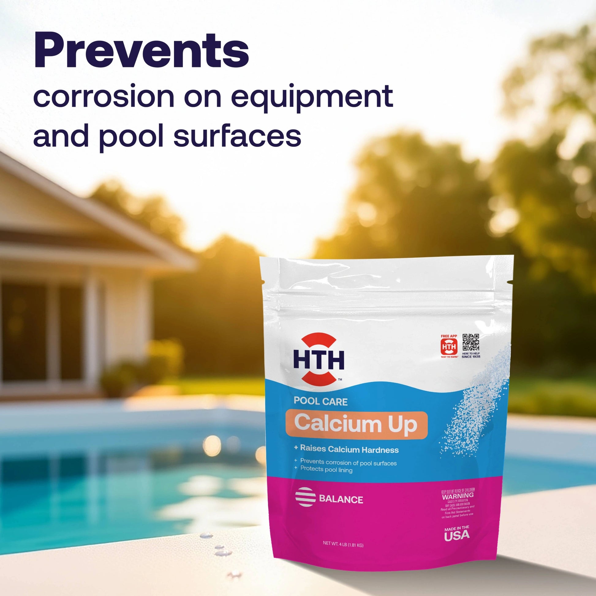four pound hth pool hardness increaser beside swimming pool