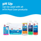 Graphic showing pH Up with other HTH pool products