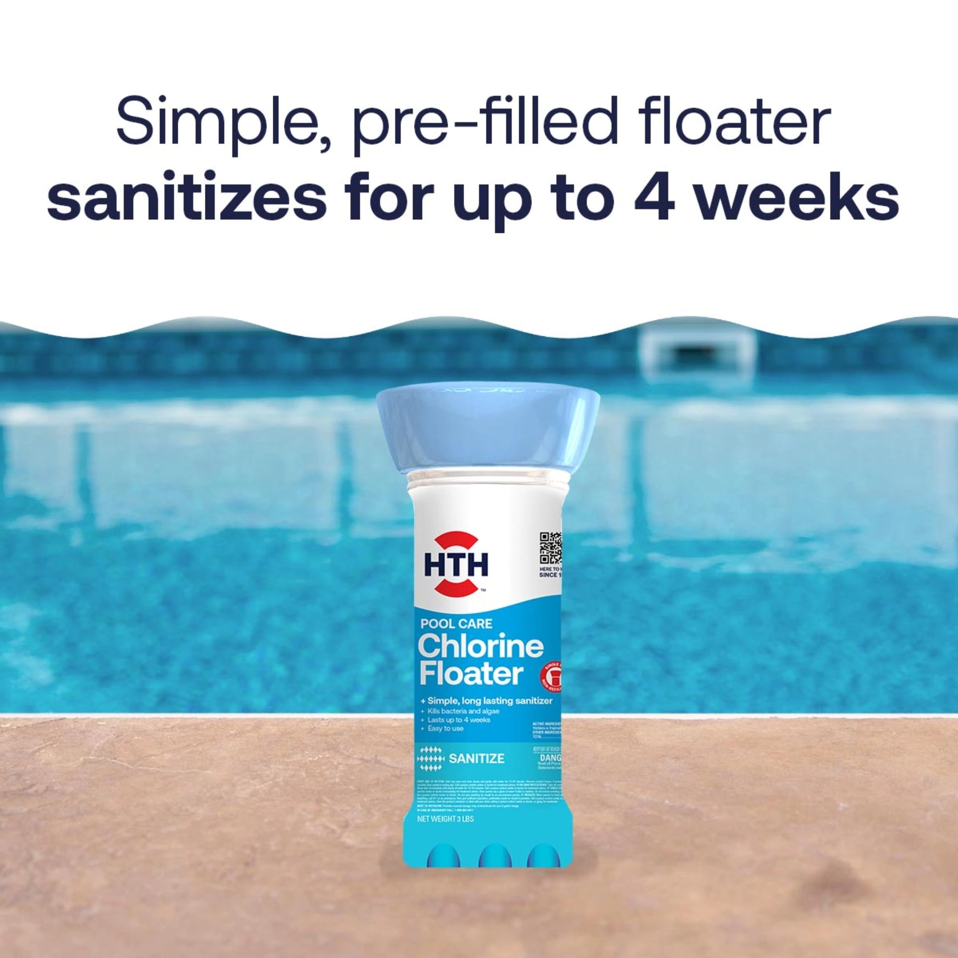 prefilled pool chlorine floater sanitizes for four weeks