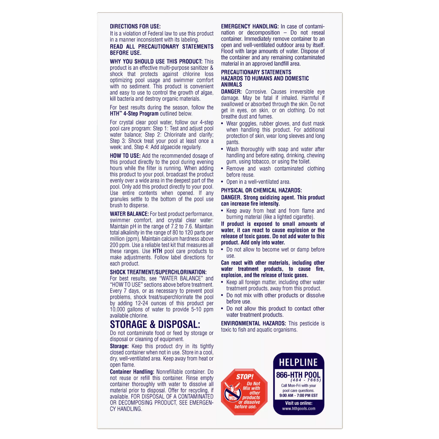 HTH™ Pool Care Salt Shock