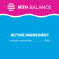 HTH pH Up ingredient graphic listing sodium carbonate