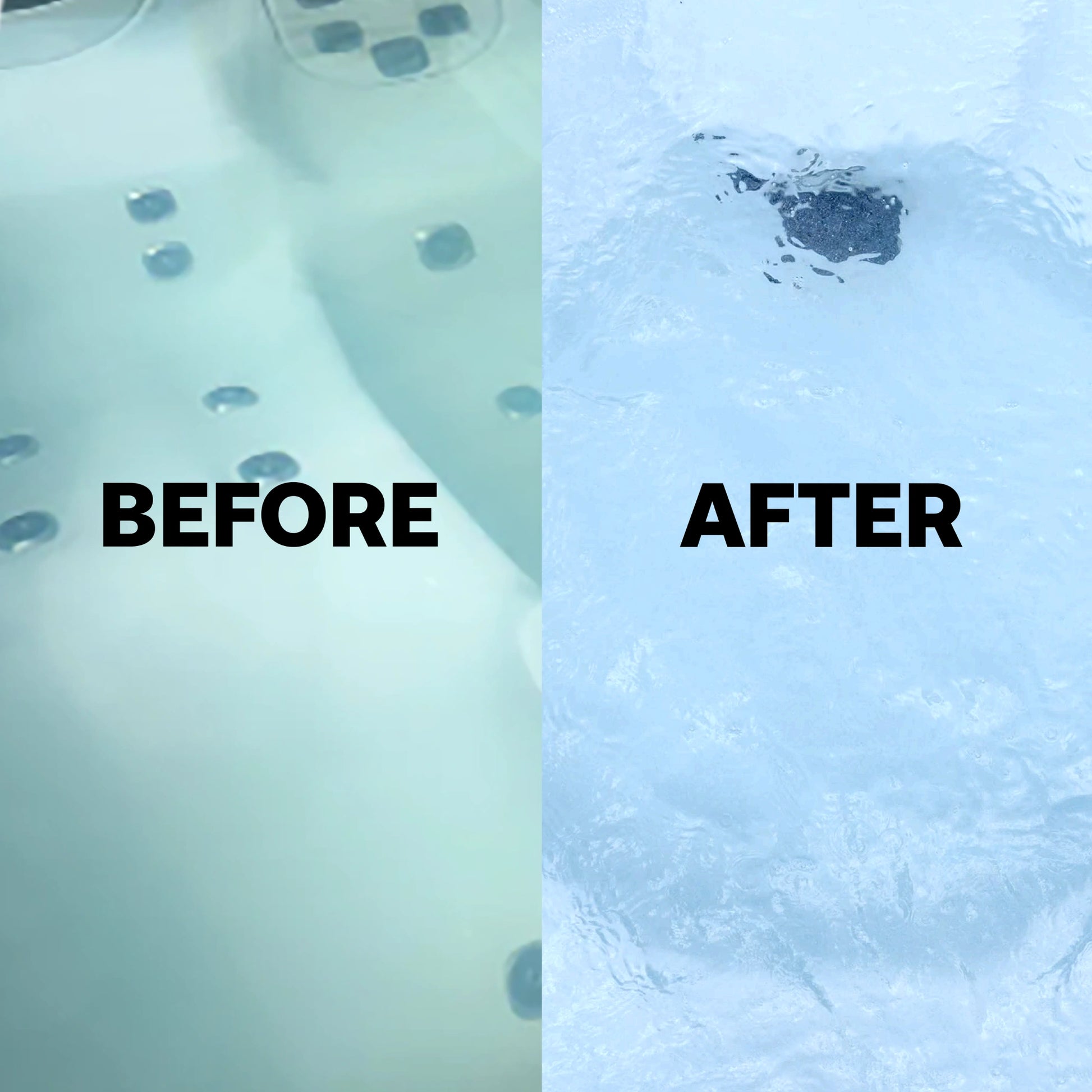 before-and-after spa defoamer foam removal results