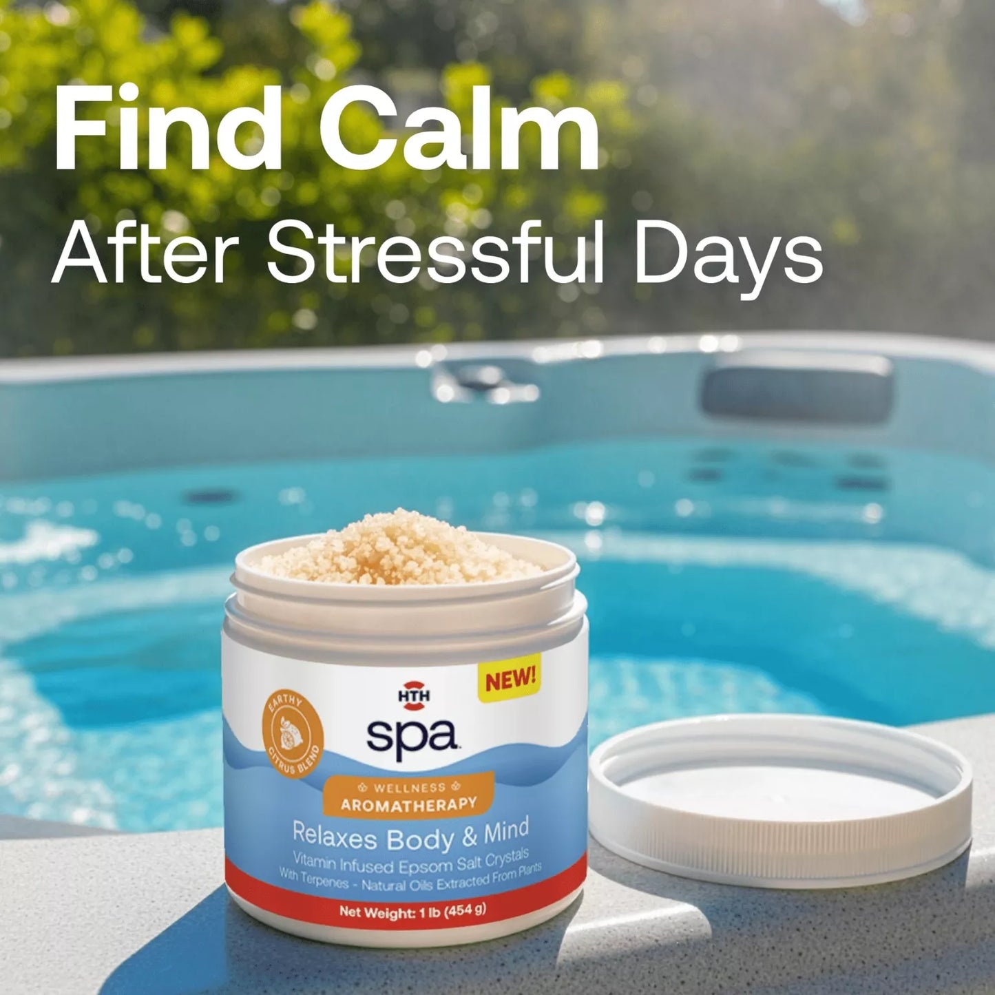 stress relief hot tub aromatherapy with epsom salts
