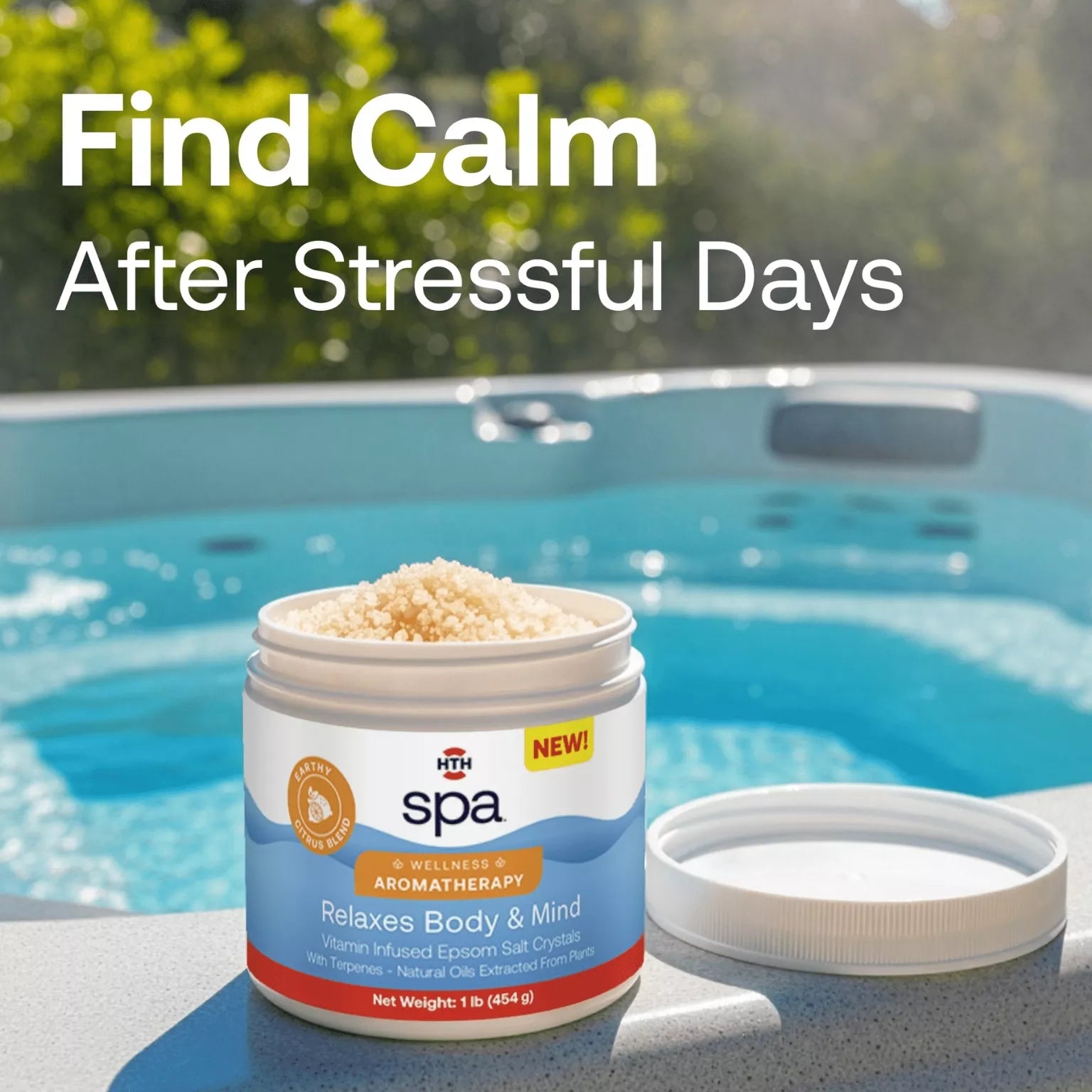 stress relief hot tub aromatherapy with epsom salts