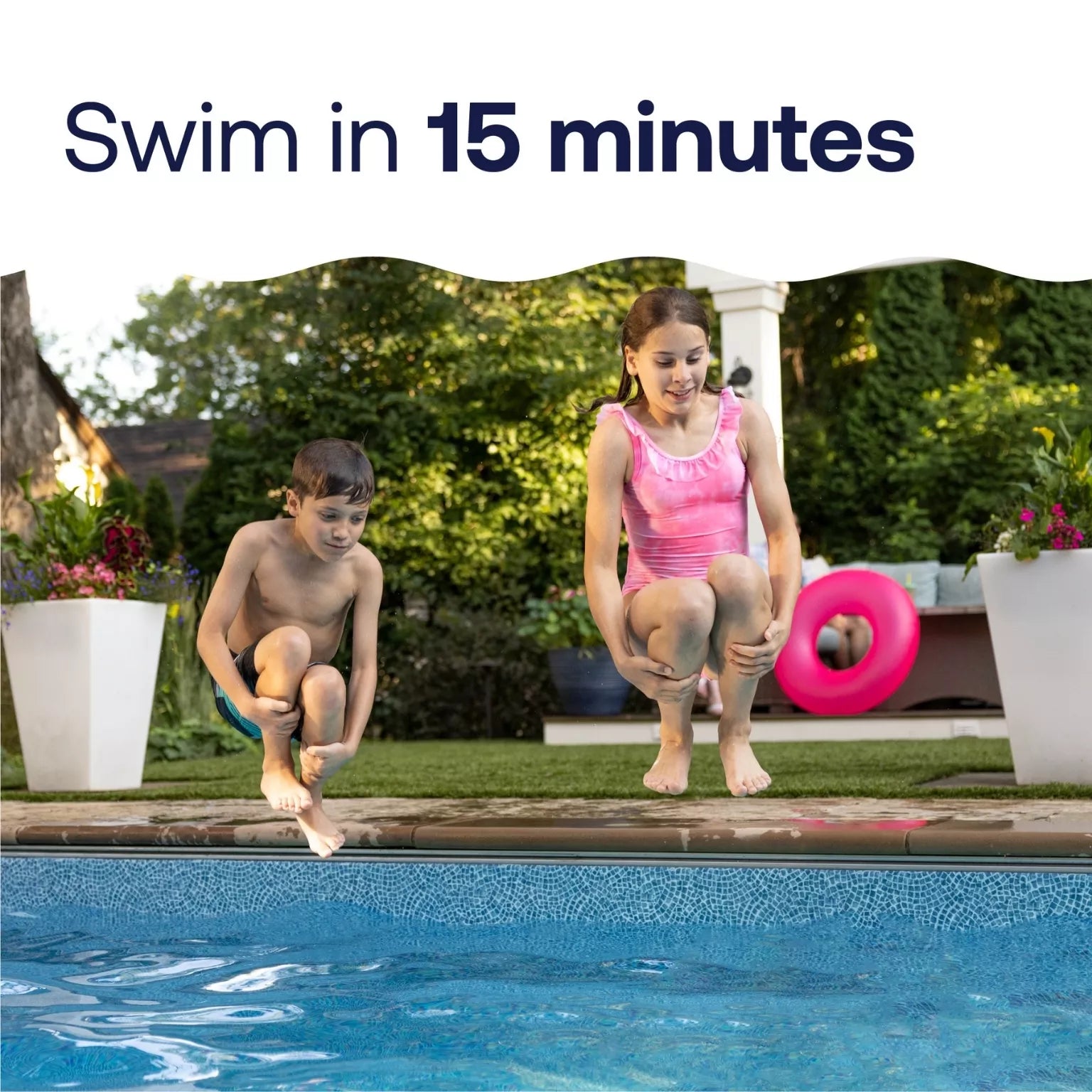 swimmers enter pool fifteen minutes after treatment