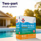 two part green to blue shock system beside pool