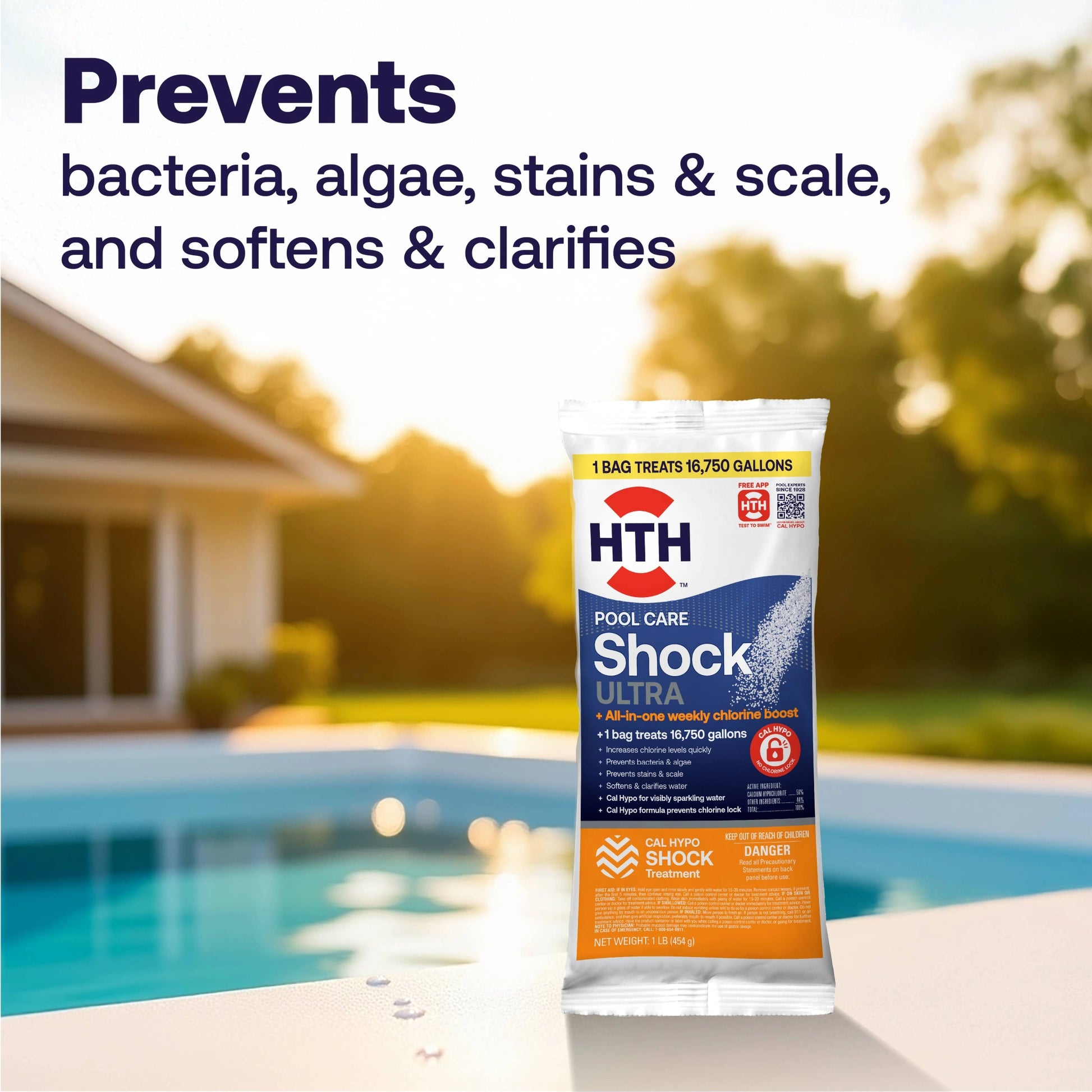 ultra pool shock prevents algae stains and scale