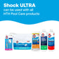 ultra pool shock displayed with compatible hth products