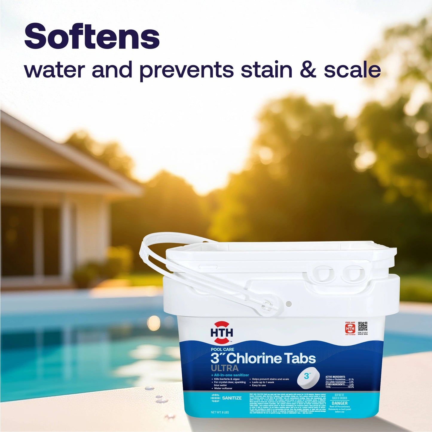 ultra chlorine tabs soften pool water and prevent scale