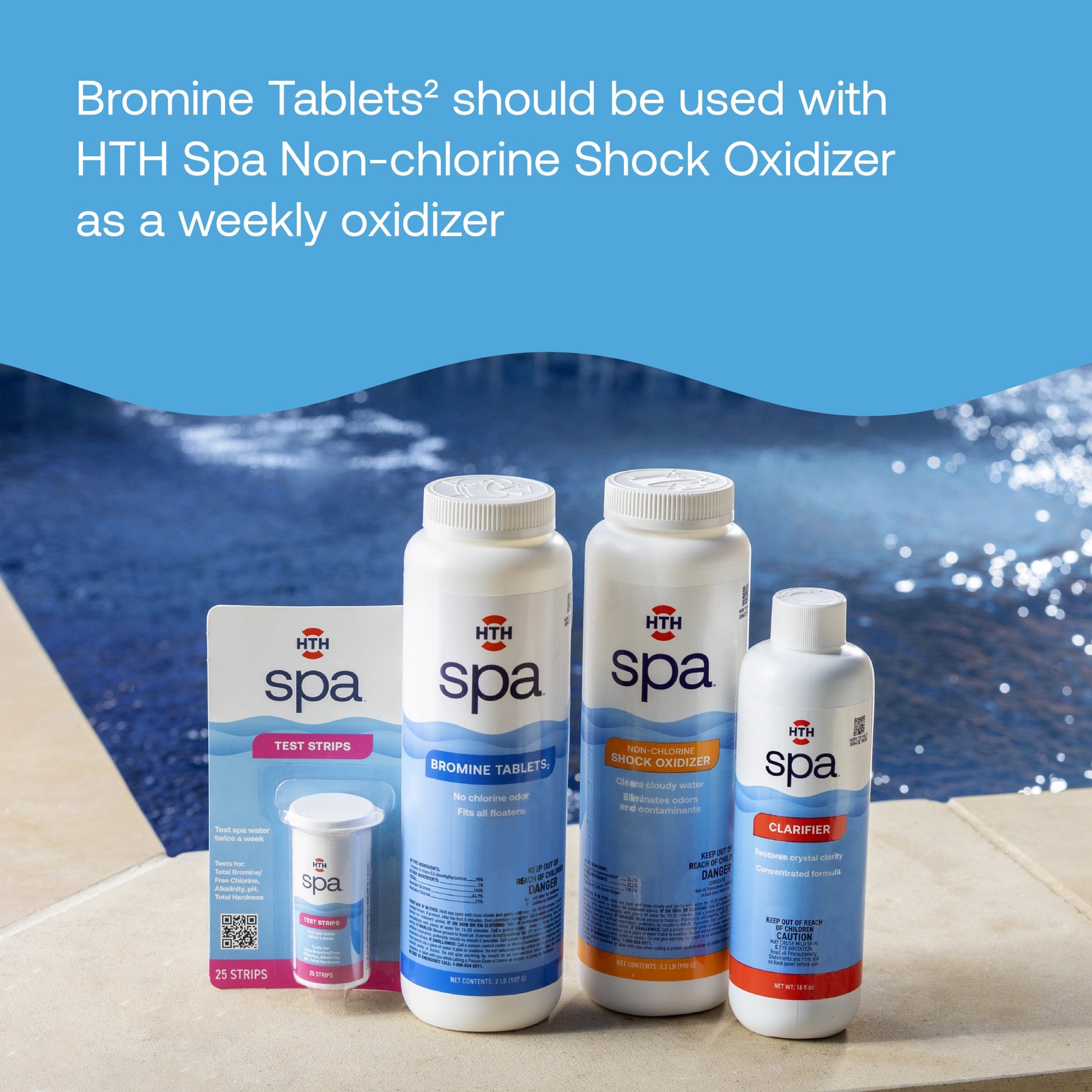 bromine tablets with weekly hot tub oxidizer