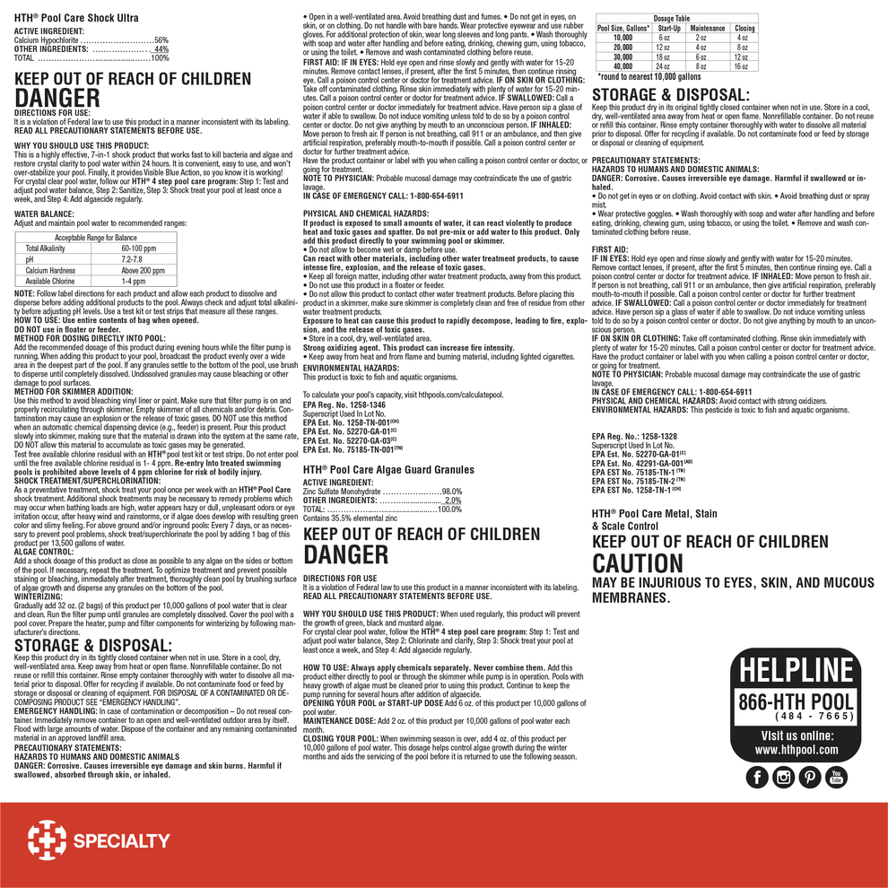 HTH™ Pool Care Kit Pool Opening Kit HTH Pools