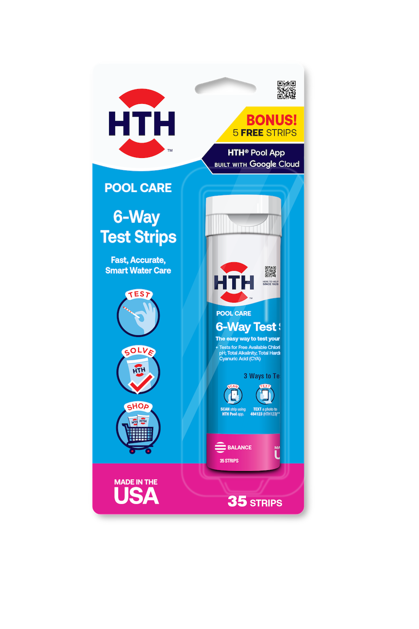 HTH® Pool Care 6-Way Test Strips