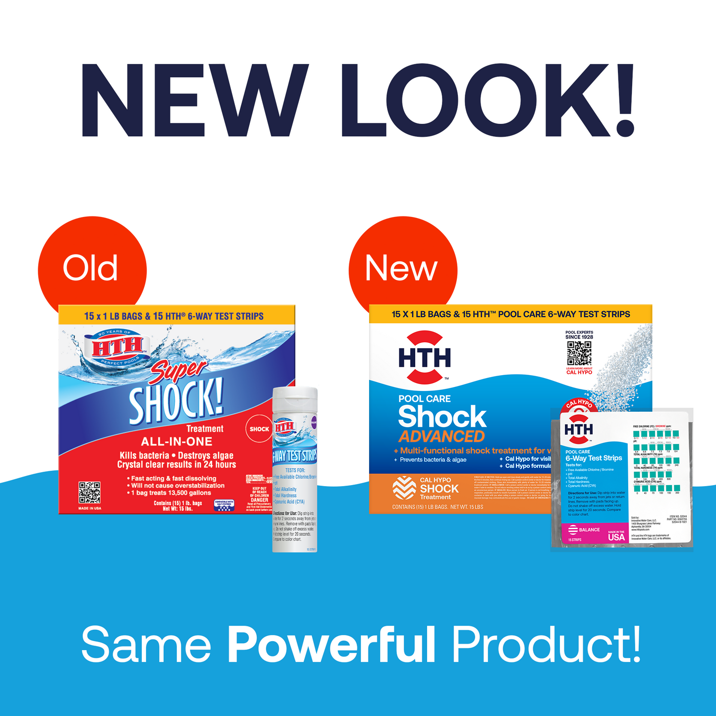 HTH® Pool Care Shock Advanced with 6-Way Test Strips